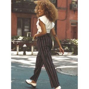 Red, Blue & White Pinstripe Wide-Leg Pants❤️💙